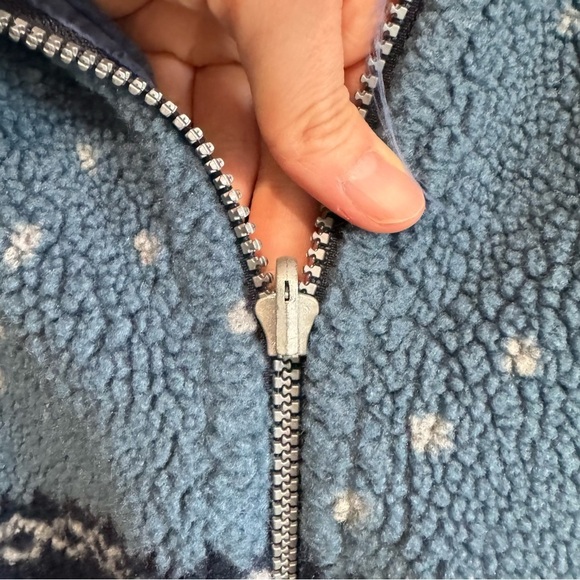 VTG Polar Bear Deep Pile Fleece Full Zip Jacket Wild Life All Over Print XL - Picture 7 of 9